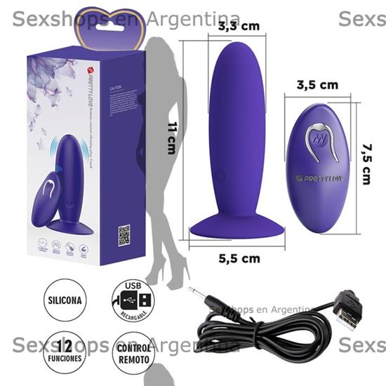 Dilatador anal con control remoto y carga USB